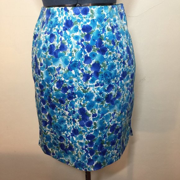 Dress Barn Cotton Floral Skirt Size 4 - Picture 1 of 6